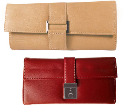 

Lady bar Casual Tan, Red Clutch, Red;tan