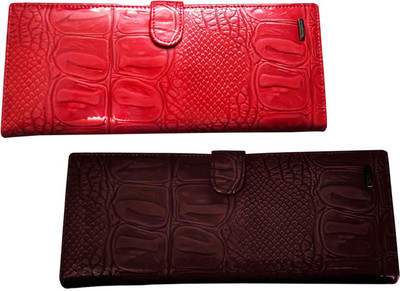 

Lady bar Casual Red, Brown Clutch, Brown;red