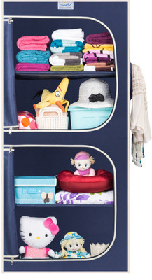 

CbeeSo Carbon Steel Collapsible Wardrobe(Finish Color - Navy Blue)