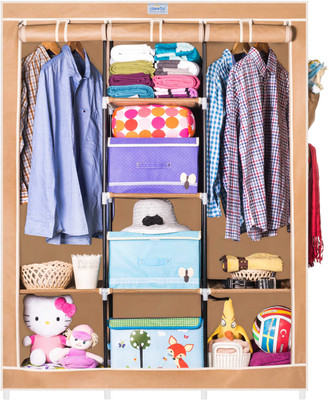 CbeeSo Carbon Steel Collapsible Wardrobe(Finish Color - Dark Beige)