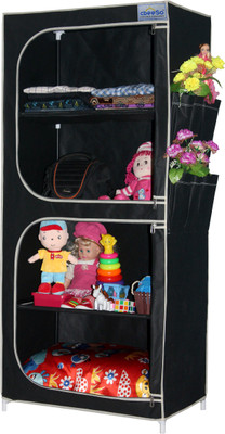 CbeeSo Carbon Steel Collapsible Wardrobe(Finish Color - Dark Black)