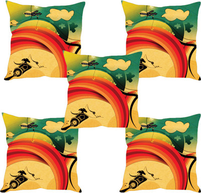 

Sleep Nature's Abstract Cushions Cover(Pack of 5, 40.63 cm*40.63 cm, Multicolor)