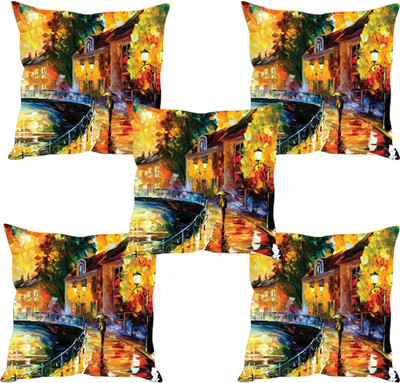 

Sleep Nature's Abstract Cushions Cover(Pack of 5, 30.63 cm*30.63 cm, Multicolor)