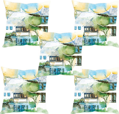 

Sleep Nature's Abstract Cushions Cover(Pack of 5, 30.63 cm*30.63 cm, Multicolor)