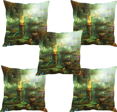 

Sleep Nature's Abstract Cushions Cover(Pack of 5, 40.63 cm*40.63 cm, Multicolor)