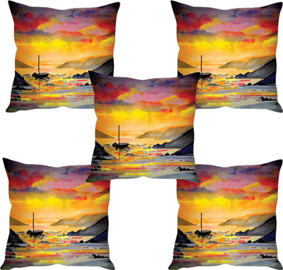 

Sleep Nature's Abstract Cushions Cover(Pack of 5, 30.63 cm*30.63 cm, Multicolor)