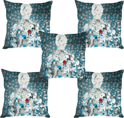 

Sleep Nature's Abstract Cushions Cover(Pack of 5, 40.63 cm*40.63 cm, Multicolor)