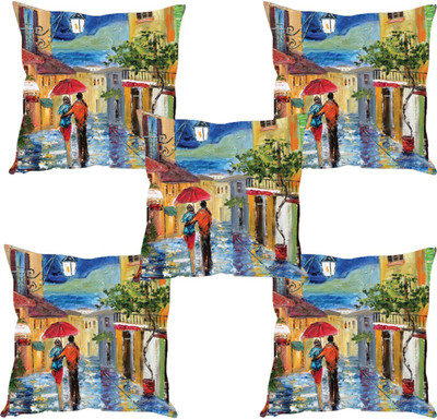 

Sleep Nature's Abstract Cushions Cover(Pack of 5, 30.63 cm*30.63 cm, Multicolor)
