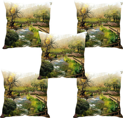 

Sleep Nature's Abstract Cushions Cover(Pack of 5, 30.63 cm*30.63 cm, Multicolor)