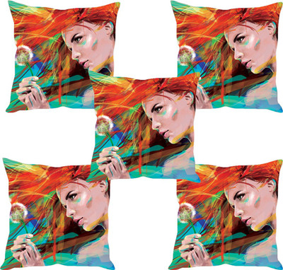 

Sleep Nature's Abstract Cushions Cover(Pack of 5, 40.63 cm*40.63 cm, Multicolor)