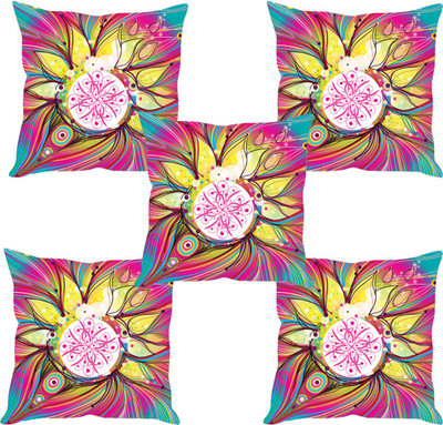 

Sleep Nature's Abstract Cushions Cover(Pack of 5, 40.63 cm*40.63 cm, Multicolor)