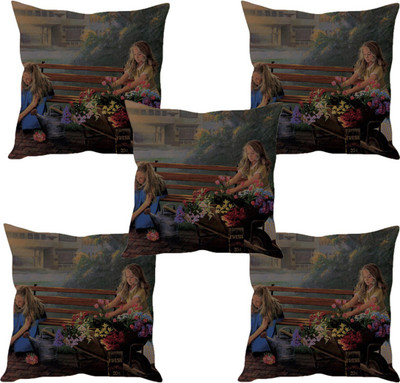 

Sleep Nature's Abstract Cushions Cover(Pack of 5, 40.63 cm*40.63 cm, Multicolor)