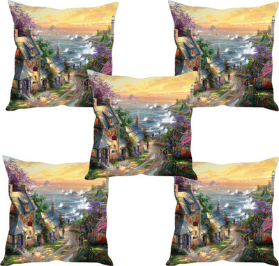 

Sleep Nature's Abstract Cushions Cover(Pack of 5, 30.63 cm*30.63 cm, Multicolor)