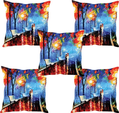

Sleep Nature's Abstract Cushions Cover(Pack of 5, 30.63 cm*30.63 cm, Multicolor)