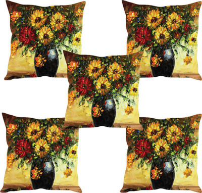 

Sleep Nature's Abstract Cushions Cover(Pack of 5, 30.63 cm*30.63 cm, Multicolor)