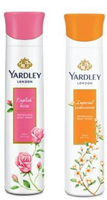 

Yardley London English Rose and Sandalwood Combo Pack 2 Deodorant Spray - For Women(150 ml, Pack of 2)
