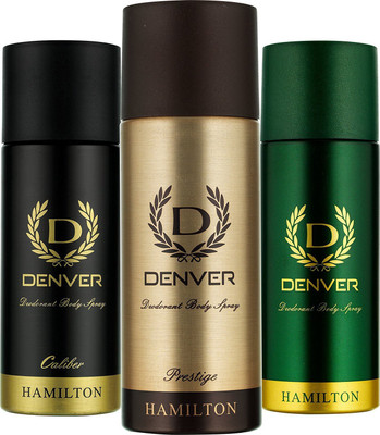 

Denver Denver Hamilton, Prestige & Caliber Deodorant Body Spray 165ML Each Combo (Pack of 3) Body Spray - For Men & Women(495 ml, Pack of 3)
