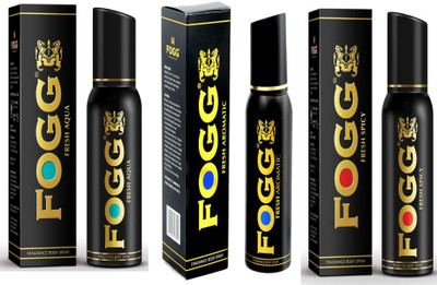 

Fogg COMBO PACK OF FOGG AQUA FRAGRANCE + FOGG AROMATIC FRAGRANCE + FOGG SPICY FRAGRANCE Perfume Body Spray - For Men(120 ml, Pack of 3)