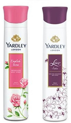 

Yardley London English Rose and Lace Satin Combo Pack 2 Deodorant Spray - For Women(150 ml, Pack of 2)