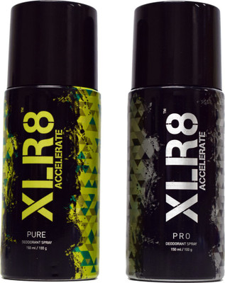 XLR8 PRO & Pure Body Spray - For Men(150 ml, Pack of 2)