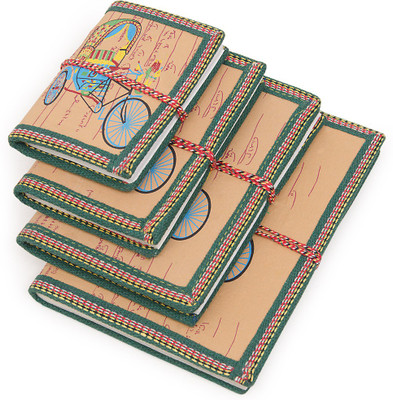 Cratly 0 Compartments Paper Set of 4 Recycled Diary(Multicolor)