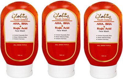 

Globus AHA, BHA & Kojic Acid Pack of 3 Face Wash(300 g)