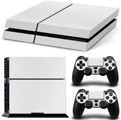 

TCOS Tech Carbon Skin Sticker Cover For Console And Controller Gaming Accessory Kit(White, For PS4)