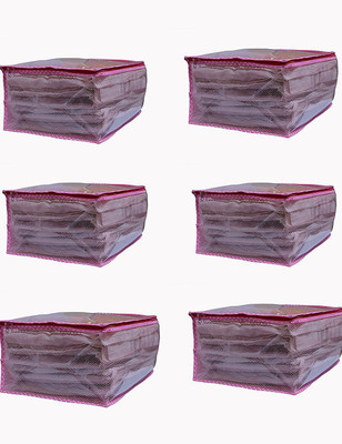 

Shagar Fashion Pinknet6 Pink Net Transparent Premium Saree Cover Pink 6 Pc(Pink)