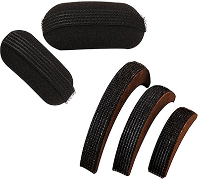 Blackbond Hair Bumpits for puff volumizer Banana Clip, Tic Tac Clip(Black)