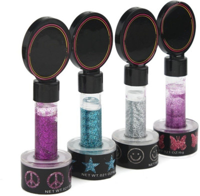 

vepson Hot Stamps Hearts & Stars Glitter Hair Tattoo/Sticker(Multicolor)