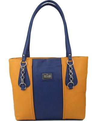 

Anushka Collection Hand-held Bag(Tan, Blue), Blue;tan