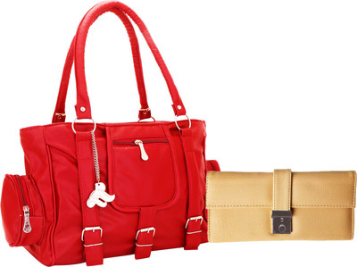 

Lady bar Hand-held Bag(Red, Beige), Beige;red