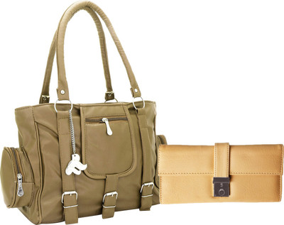 Lady bar Hand-held Bag(Tan, Beige), Beige;tan