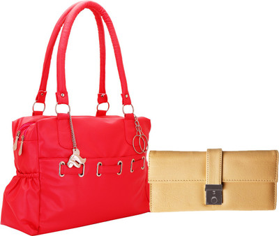 

Lady bar Hand-held Bag(Red, Beige), Beige;red