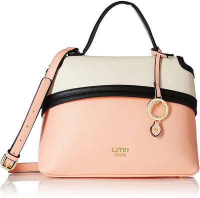 

Cathy London Hand-held Bag(Pink, Beige), Beige;pink