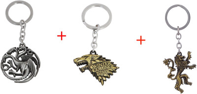 

24x7 Premium Game Of Thrones Combo Of 3 Metal Key Chain