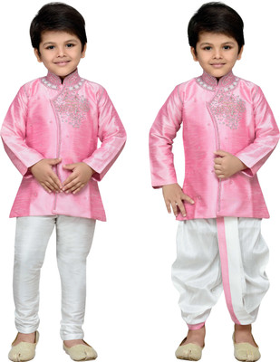 

AJ Dezines Boys Festive & Party Angarkha and Dhoti Pant(Pink Pack of 1