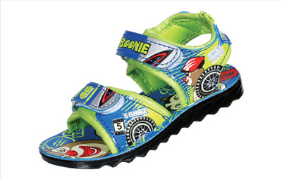 HOT LAND Boys & Girls Velcro Sports Sandals(Green, Bk