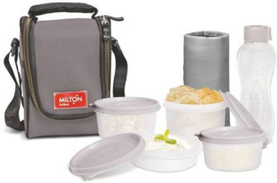 

Milton Full Meal Combo 4 Containers Lunch Box(1400 ml), Grey