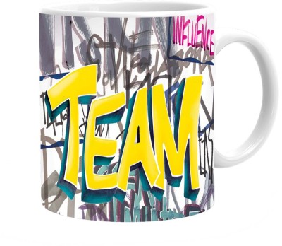 

Maison N Mode Team Coffee Ceramic Mug(330 ml), Multicolor