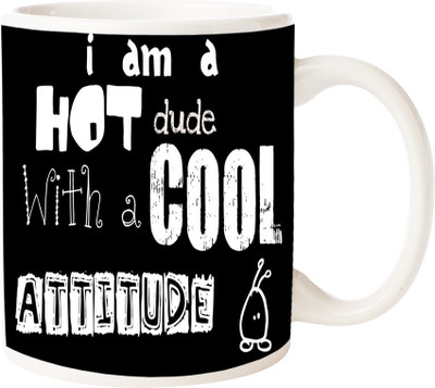 

Maison N Mode I Am Hot Coffee Ceramic Mug(330 ml), Multicolor