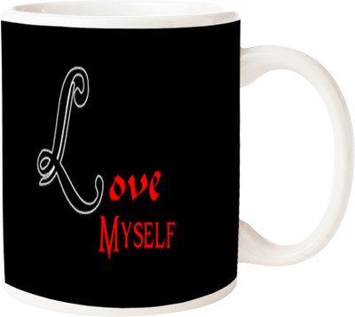 

Maison N Mode Love My Self Coffee Ceramic Mug(330 ml), Multicolor