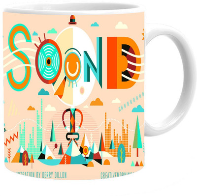 

Maison N Mode Colour Sound Coffee Ceramic Mug(330 ml), Multicolor