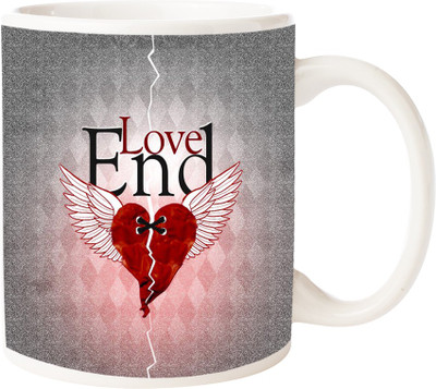 

Maison N Mode Love End Coffee Ceramic Mug(330 ml), Multicolor