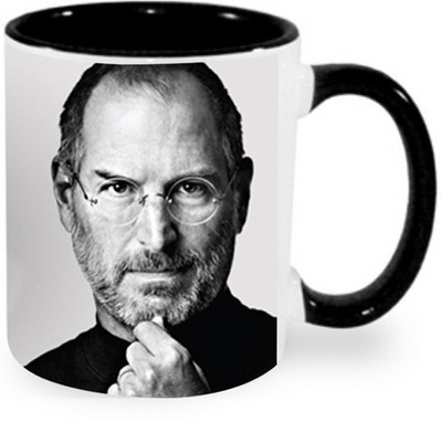 

Ashvah Steve Jobs 1 Ceramic Mug(350 ml), Black