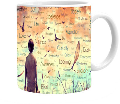 

Maison N Mode Scince Love Coffee Ceramic Mug(330 ml), Multicolor