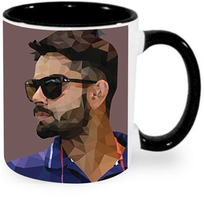 

Ashvah Virat Kohli 3 Ceramic Mug(350 ml), Black