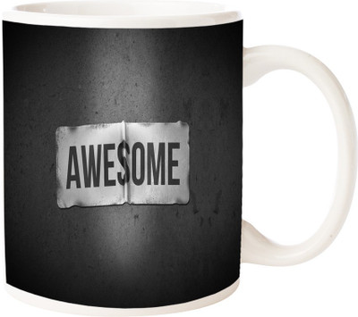 

Maison N Mode Awesome Coffee Ceramic Mug(330 ml), Multicolor