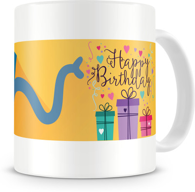 Print Haat Elephant Happy Birthday Ceramic Mug(325 ml)