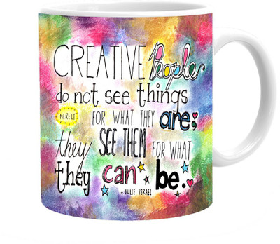 

Maison N Mode Creative People Coffee Ceramic Mug(330 ml), Multicolor